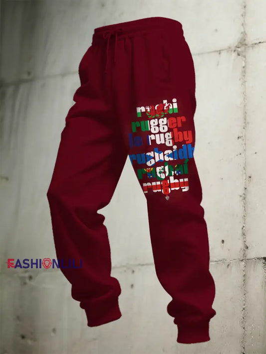 Men’s Six-Country Flag Print Fan Support Trousers A / S