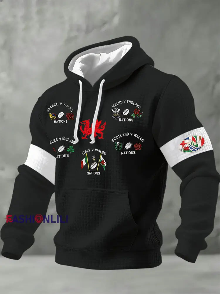 Men’s Six Nations England Rugby Supporter Printed Hooded Sweatshirt A / S
