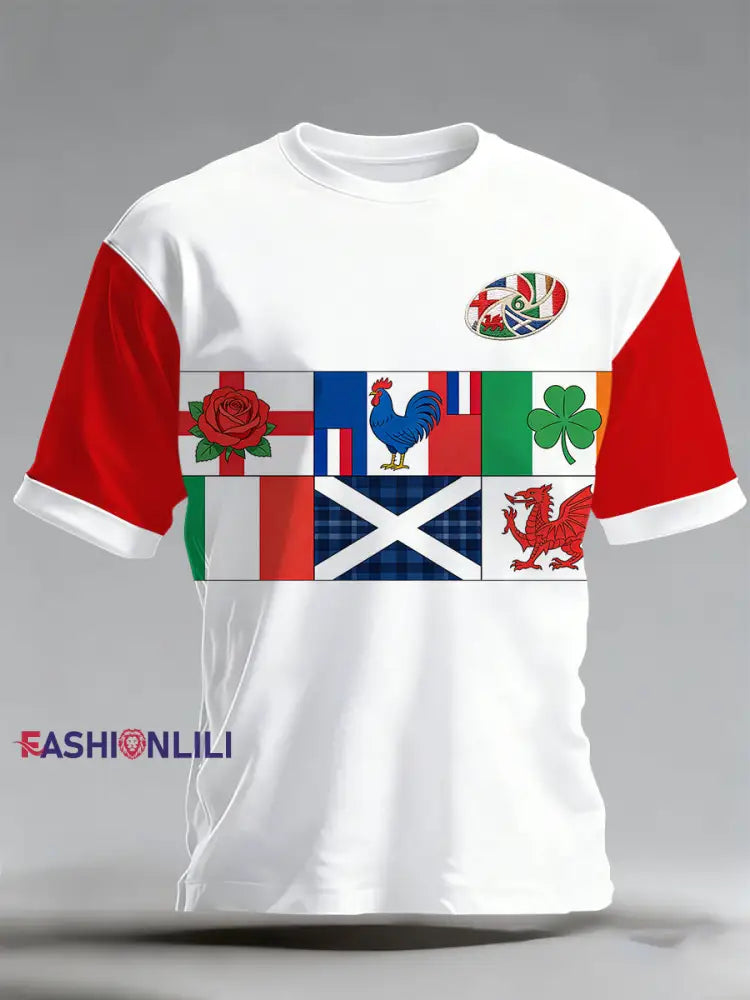 Men’s Six Nations Rugby Cheering Print T-Shirt A / S