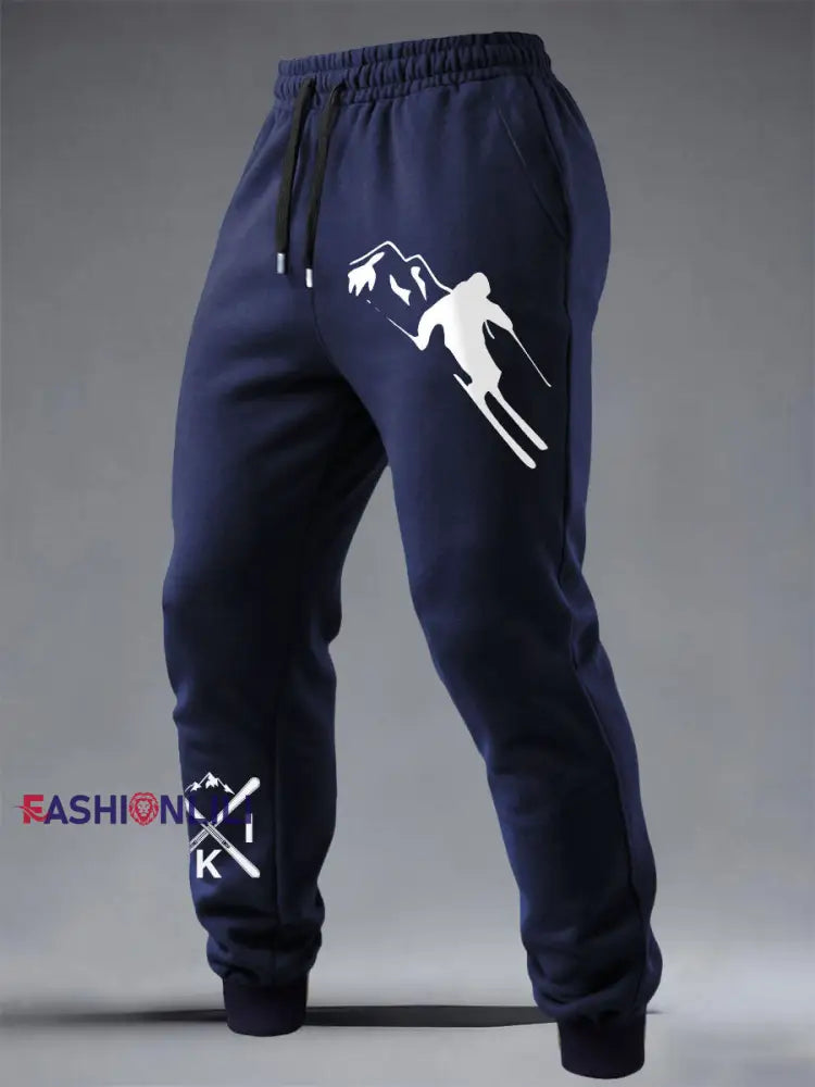 Men’s Ski Enthusiast Sports Pants Navy Blue / S