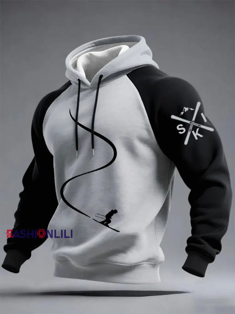 Men’s Ski Hoodies Light Gray / S