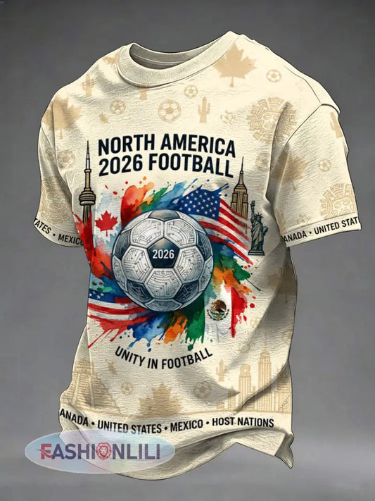 Men’s Soccer 2026 Printed Casual T-Shirt - As picture / S