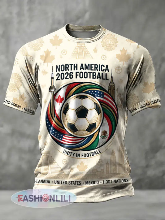 Men’s Soccer 2026 Printed Casual T-Shirt - As picture / S