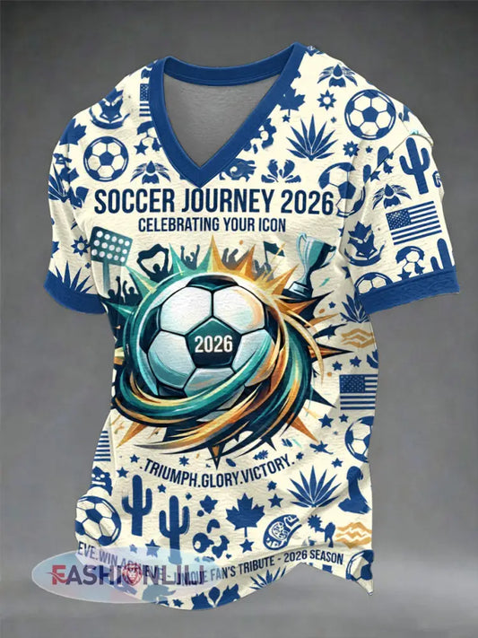 Men’s Soccer 2026 Printed Casual T-Shirt - As picture / S