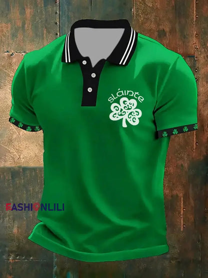 Men’s St. Patrick’s Day Printed Casual Top Green / S