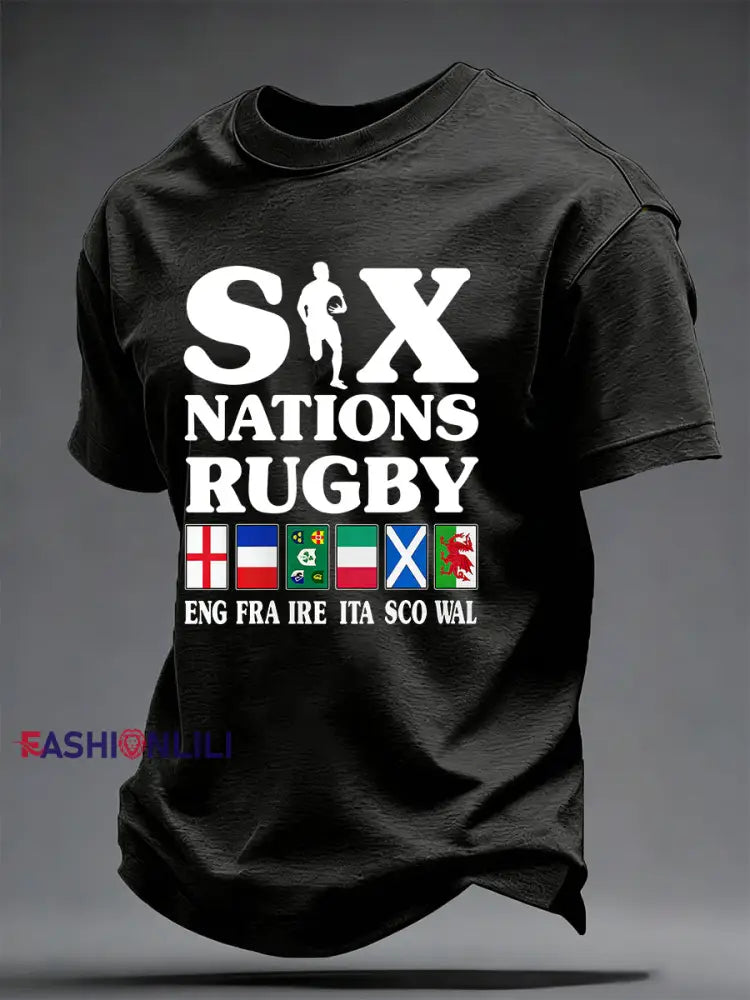 Men’s T-Shirt With Six Nations Rugby Championship-Themed Print A / S