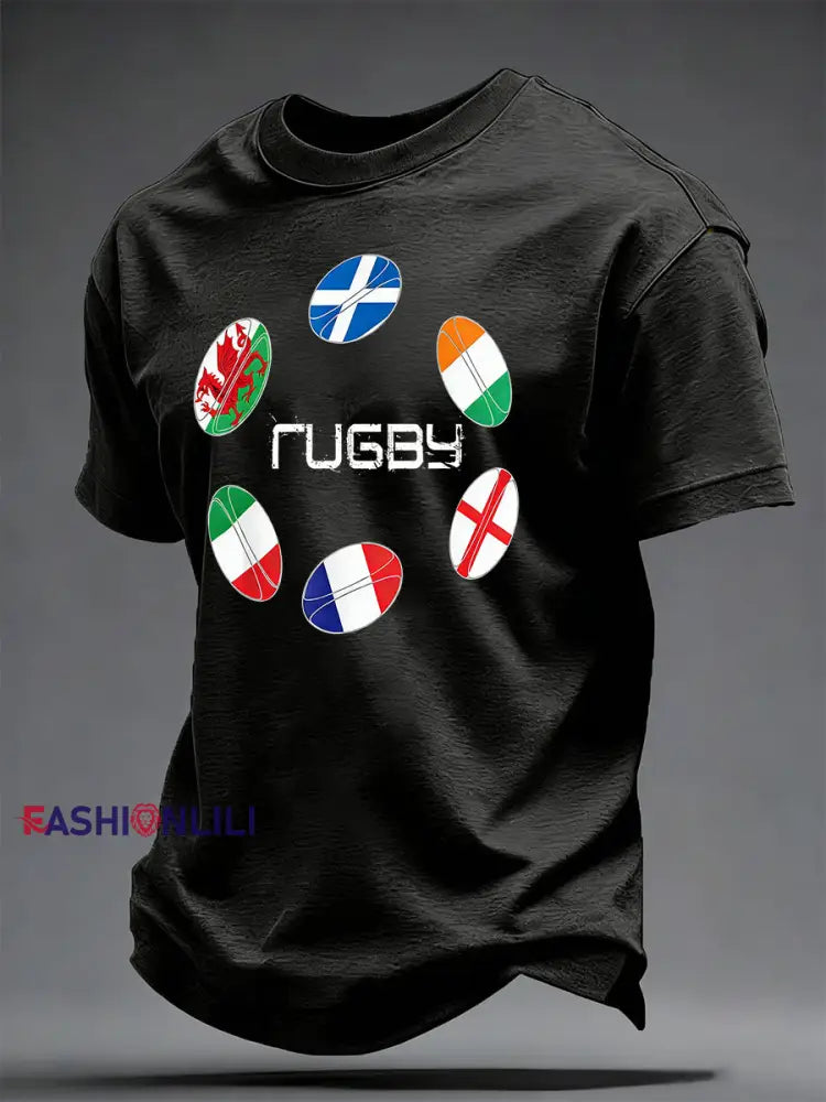 Men’s T-Shirt With Six Nations Rugby Championship-Themed Print A / S