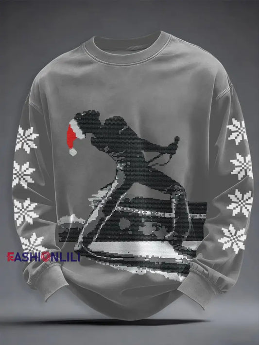 Men’s Thanks God It’s Christmas Rock Band Inspired Sweatshirt Gray / S