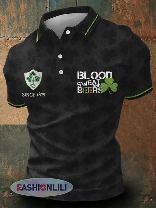 Men’s The Green Army Ireland Rugby Lover Printed Casual Tops - Black / S