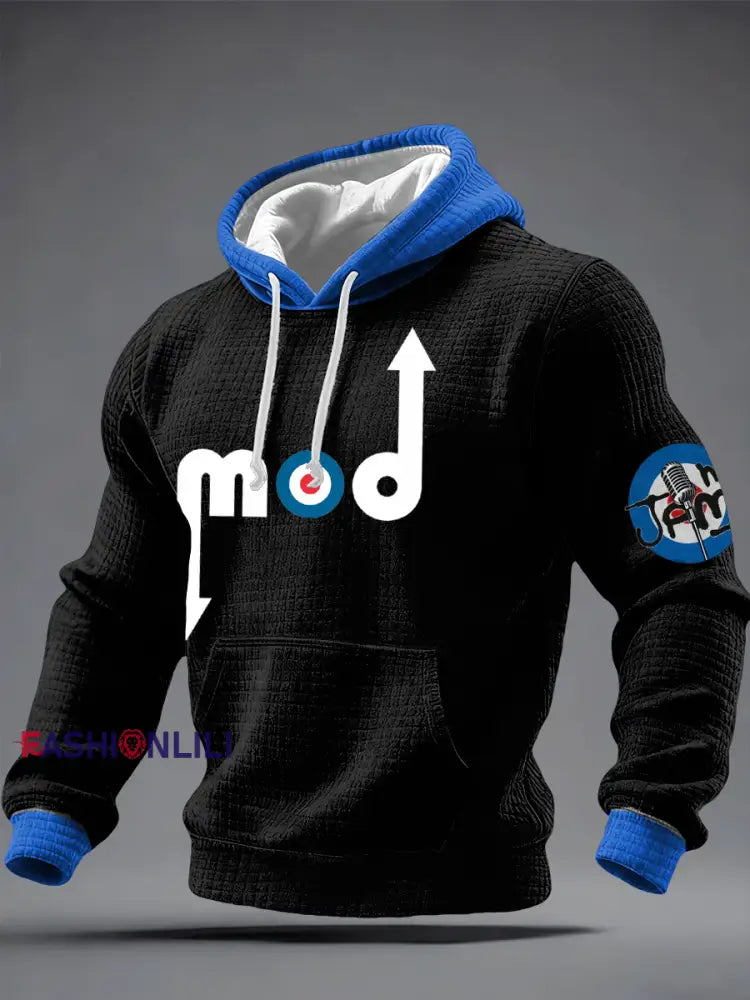 Men’s The Mod The Jam Checkered Cotton Hoodie Black / S