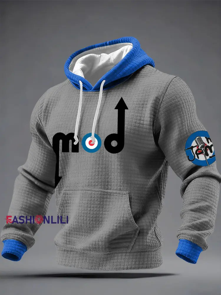 Men’s The Mod The Jam Checkered Cotton Hoodie Gray / S