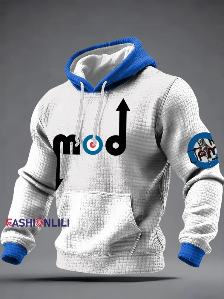 Men’s The Mod The Jam Checkered Cotton Hoodie White / S