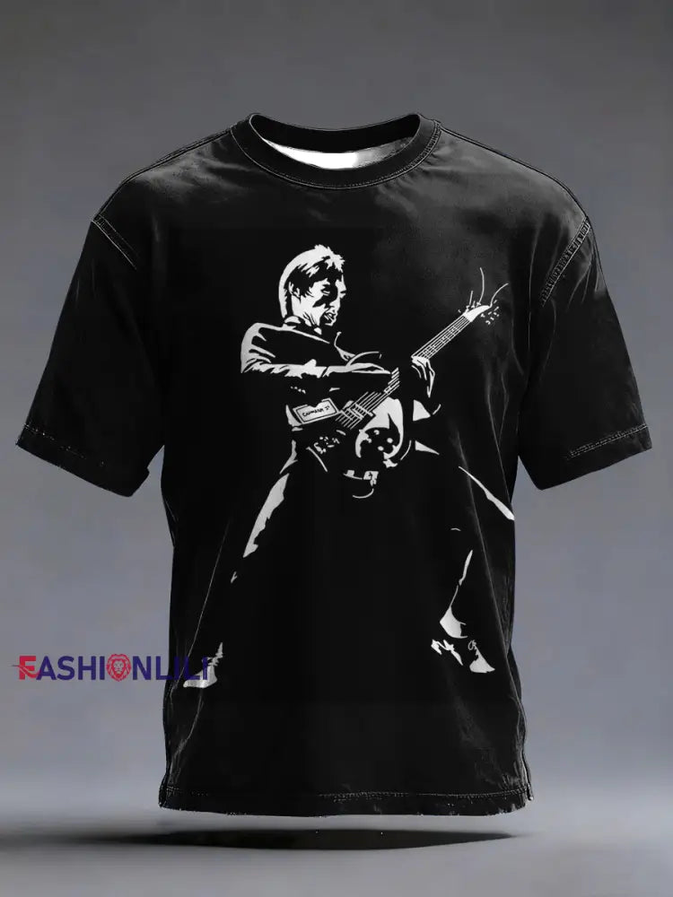 Men’s The Modfather Paul Weller short sleeves t-shirt Black / S