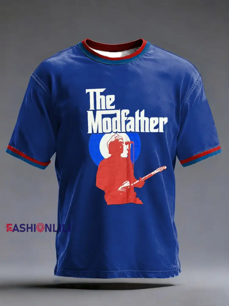 Men’s The Modfather Paul Weller short sleeves t-shirt Blue / S