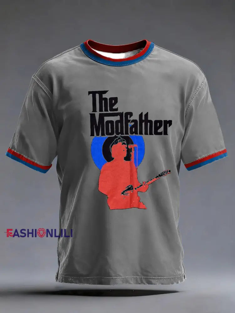 Men’s The Modfather Paul Weller short sleeves t-shirt Gray / S