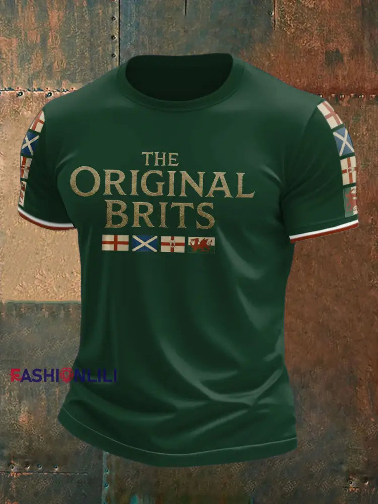 Men’s The Original Brits Printed T shirt Dark Green / S