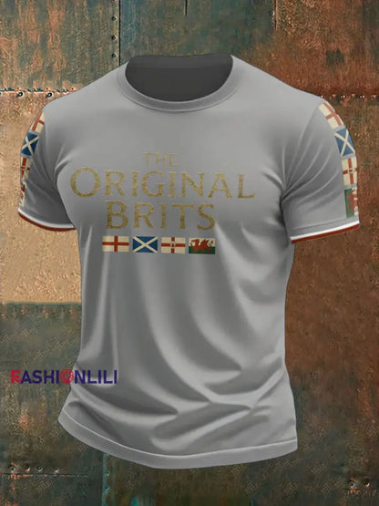 Men’s The Original Brits Printed T shirt Light Gray / S