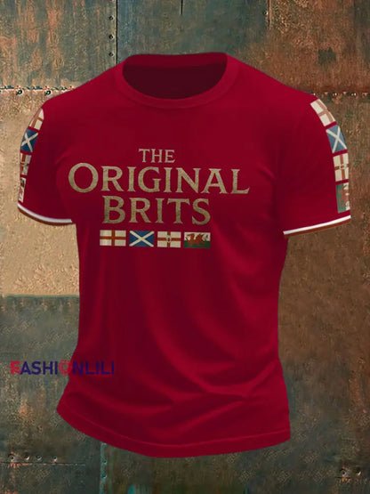 Men’s The Original Brits Printed T shirt Red / S
