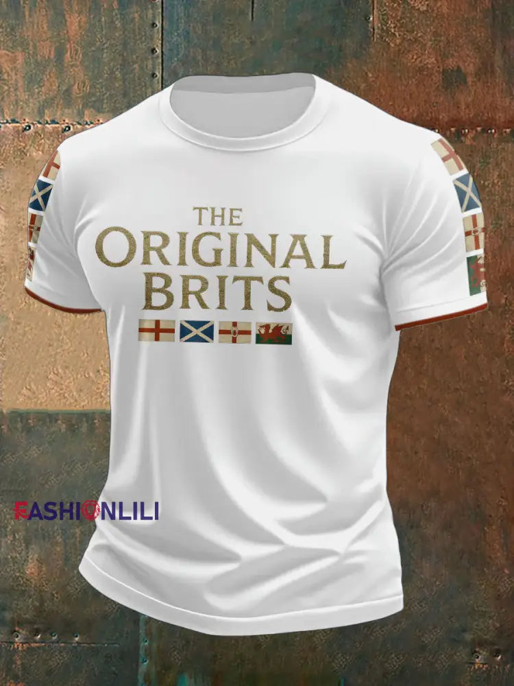 Men’s The Original Brits Printed T shirt White / S