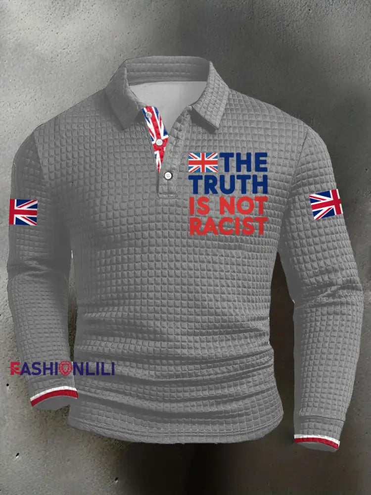 Men’s The Truth Is Not Racist UK Long Sleeves Shirt Light Gray / S