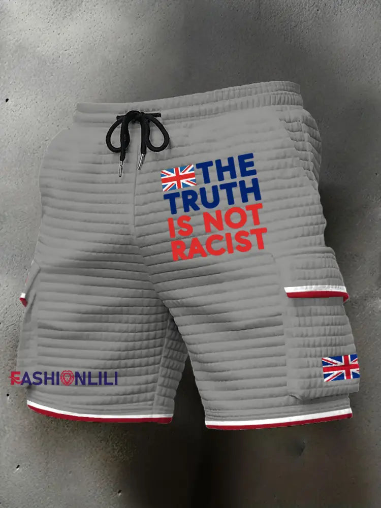 Men’s The Truth Is Not Racist UK plaid shorts Gray / S