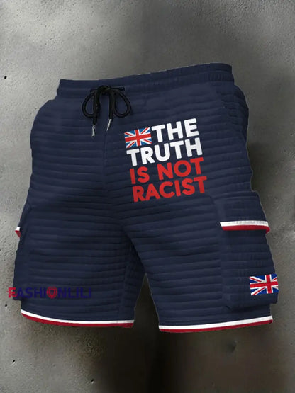 Men’s The Truth Is Not Racist UK plaid shorts Navy Blue / S