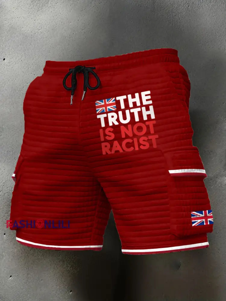 Men’s The Truth Is Not Racist UK plaid shorts Red / S