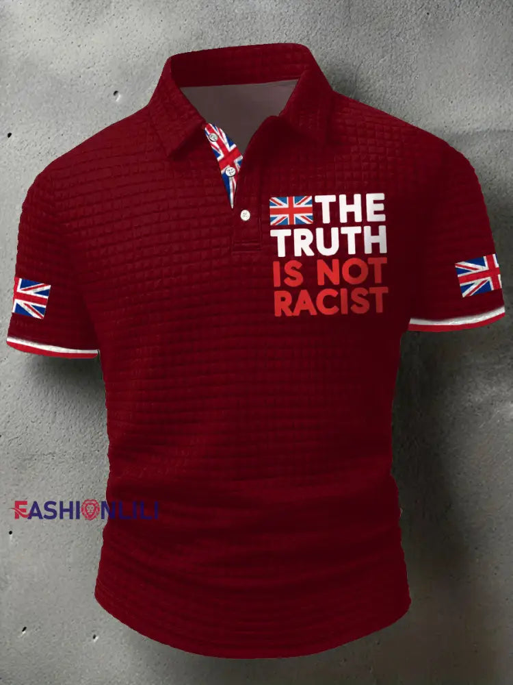 Men’s The Truth Is Not Racist UK short sleeves shirt Wine Red / S