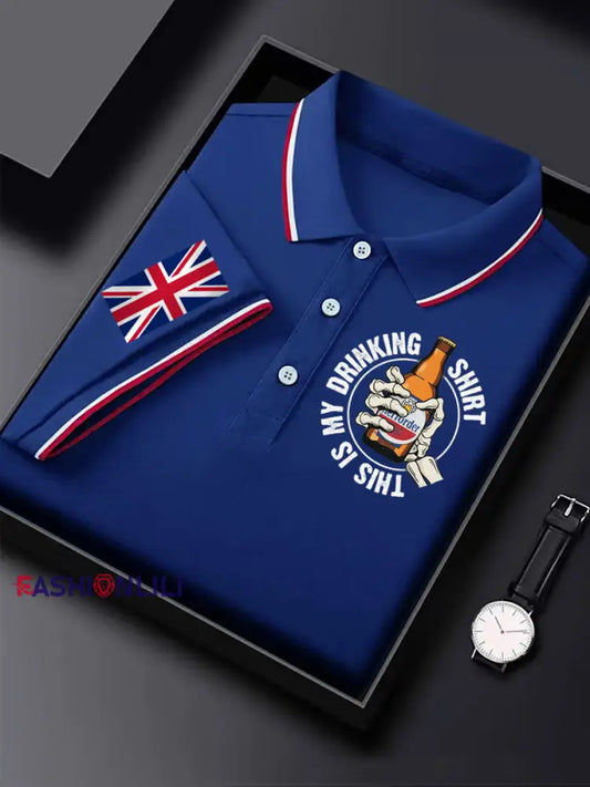 Men’s This Is My Drinking Shirt Casual Shirt Blue / S
