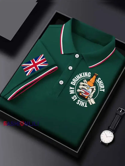 Men’s This Is My Drinking Shirt Casual Shirt Dark Green / S