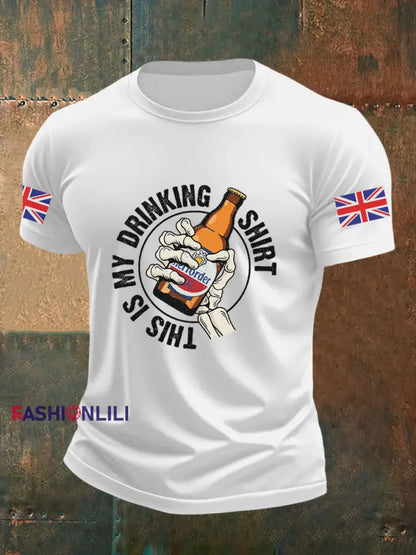 Men’s This Is My Drinking Shirt Casual Printed T-shirt White / S