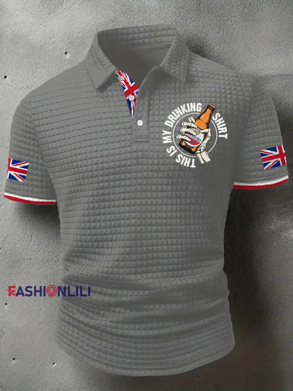 Men’s This Is My Drinking Shirt Printed Casual Tops Gray / S