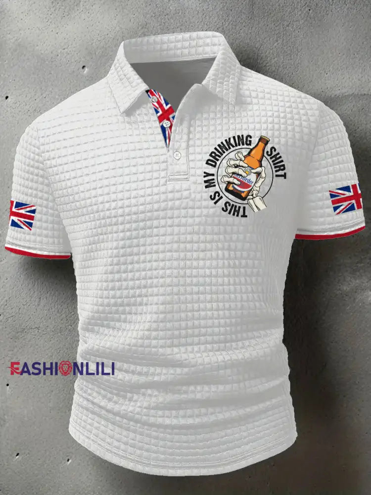 Men’s This Is My Drinking Shirt Printed Casual Tops White / S