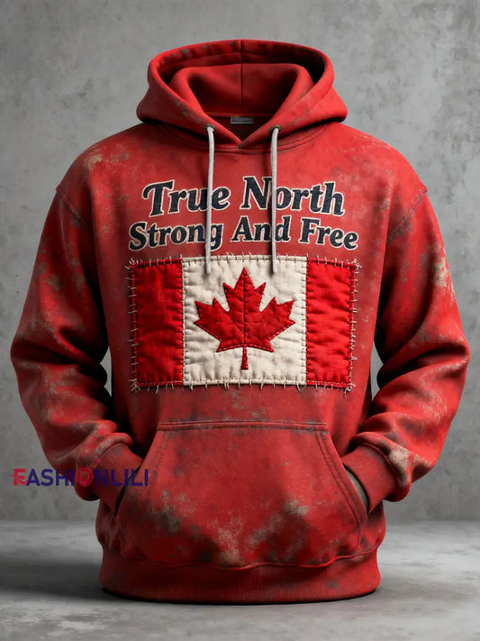 Men’s True North Strong And Free Printed Casual Sweatshirt Red / S
