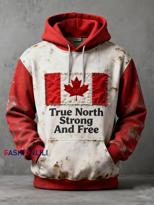 Men’s True North Strong And Free Printed Casual Sweatshirt Red / S