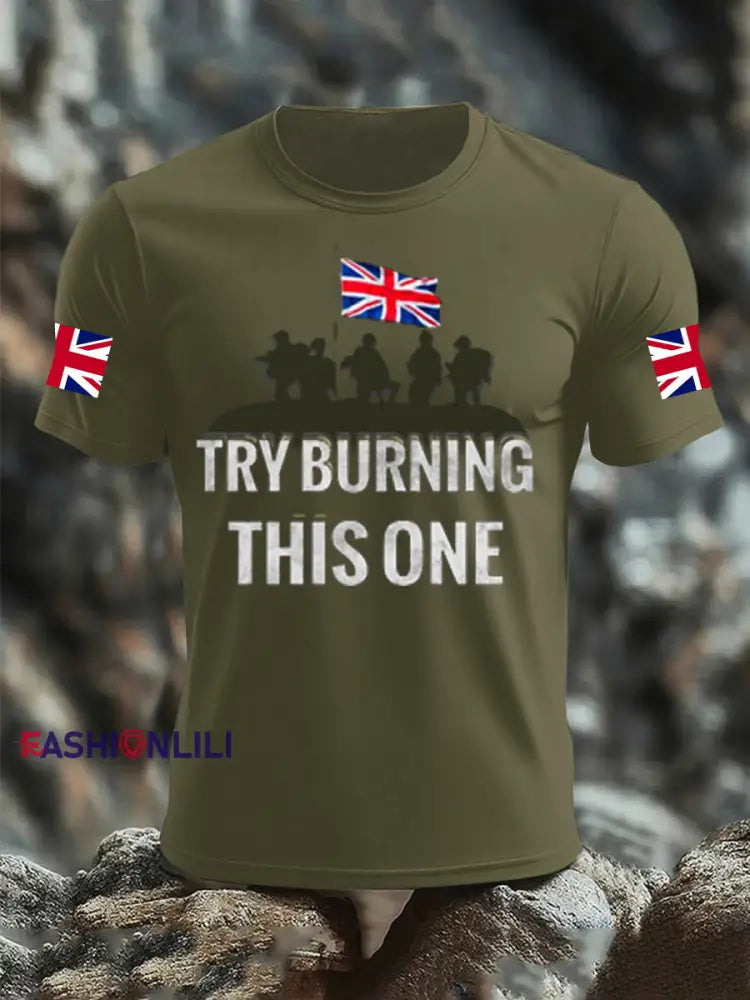 Men’s TRY BURNING THIS ONE T shirt Army Green / S