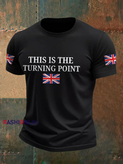 Men’s Turning Point UK Flag Printed T-shirt Black / S