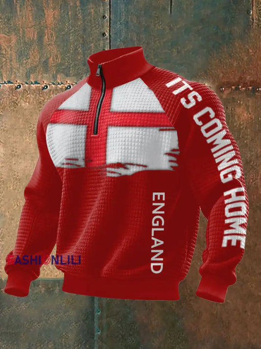 Men’s UK England Football Lover It’s Coming Back 2026 Printed Sweatshirt Red / S