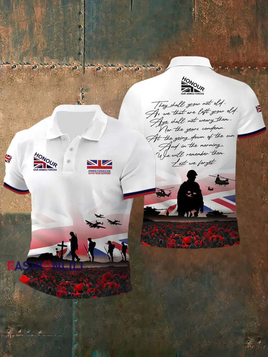 Men’s UK Flaf Honour Our Armed Forces Short Sleeves Tee White / S