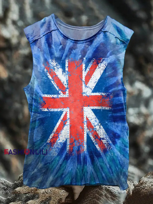 Men’s UK Flag Art Racket Vest As picture / S