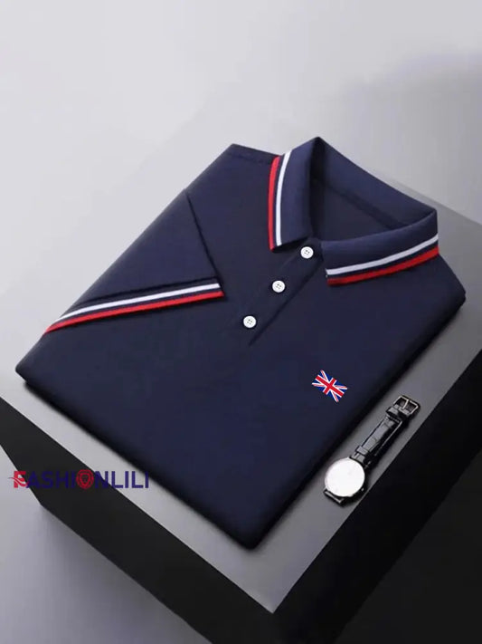Men’s UK Flag Casual Top Navy Blue / S
