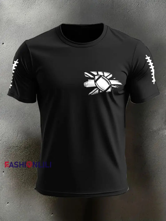 Men’s UK Flag Football Printed T-shirt Black / S