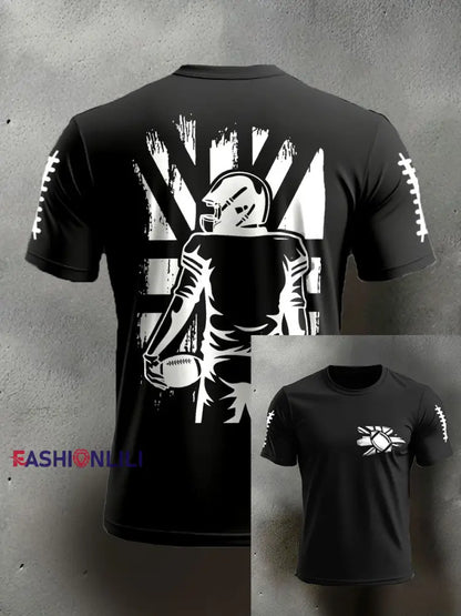 Men’s UK Flag Football Printed T-shirt Black / S