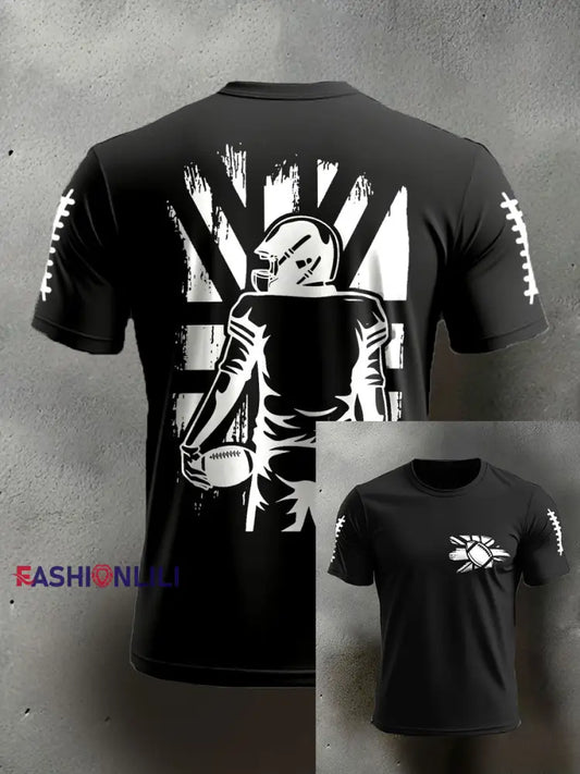 Men’s UK Flag Football Printed T-shirt Black / S