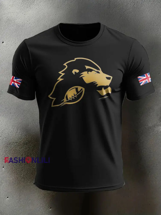 Men’s UK Flag Football Printed T-shirt Black / S