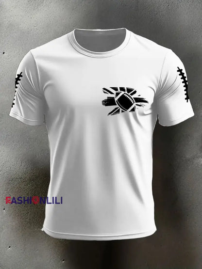 Men’s UK Flag Football Printed T-shirt White / S