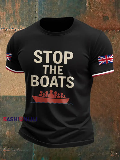 Men’s UK Flag Immigration Printed T-shirt Black / S