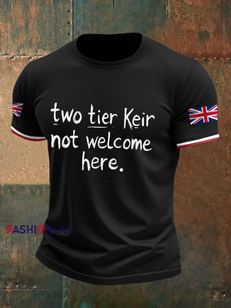Men’s UK Flag Immigration Printed T-shirt Black / S