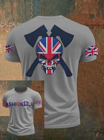 Men’s UK Flag Immigration Printed T-shirt Light Gray / S