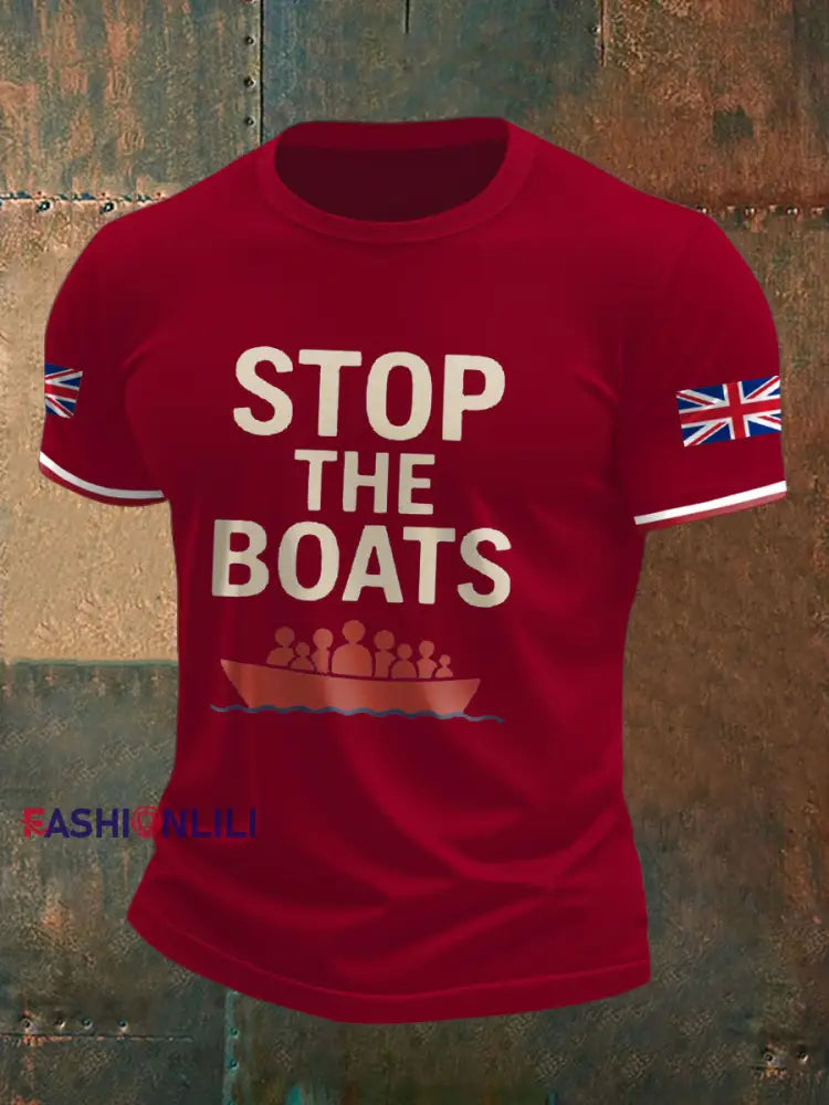 Men’s UK Flag Immigration Printed T-shirt Red / S